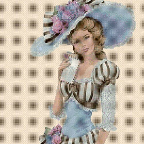 Cross Stitch Chart Elegant Lady No. 156K Etsy UK