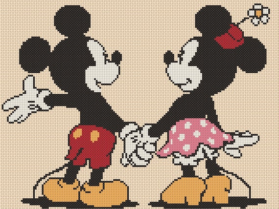 Mickey Mouse Pattern Cross Stitch Pdf Mickey Mouse Mickey and Minnie Mouse Car Love Cross Stitch Pattern Disney Mickey Cross Stitch