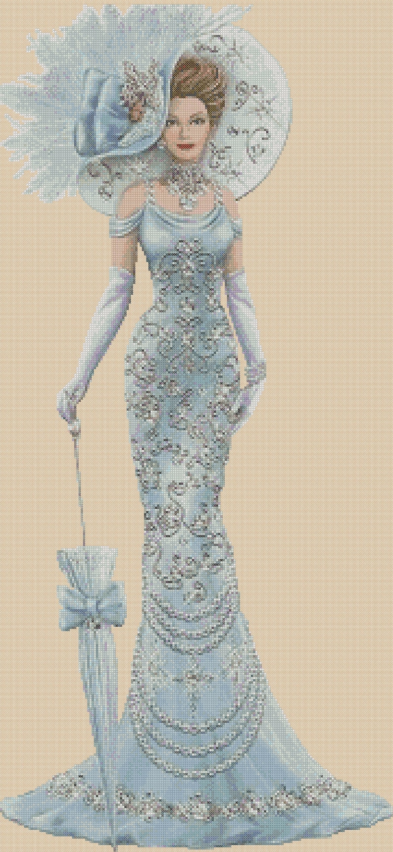 Cross Stitch Chart Elegant Lady No. 156 Etsy