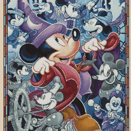 Mickey Mouse Counted Cross Stitch Kit Mickey's the Etsy