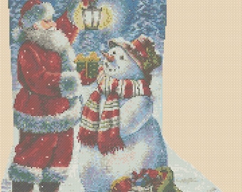 cross stitch chart Christmas Stocking christmas Santa Claus no. 5