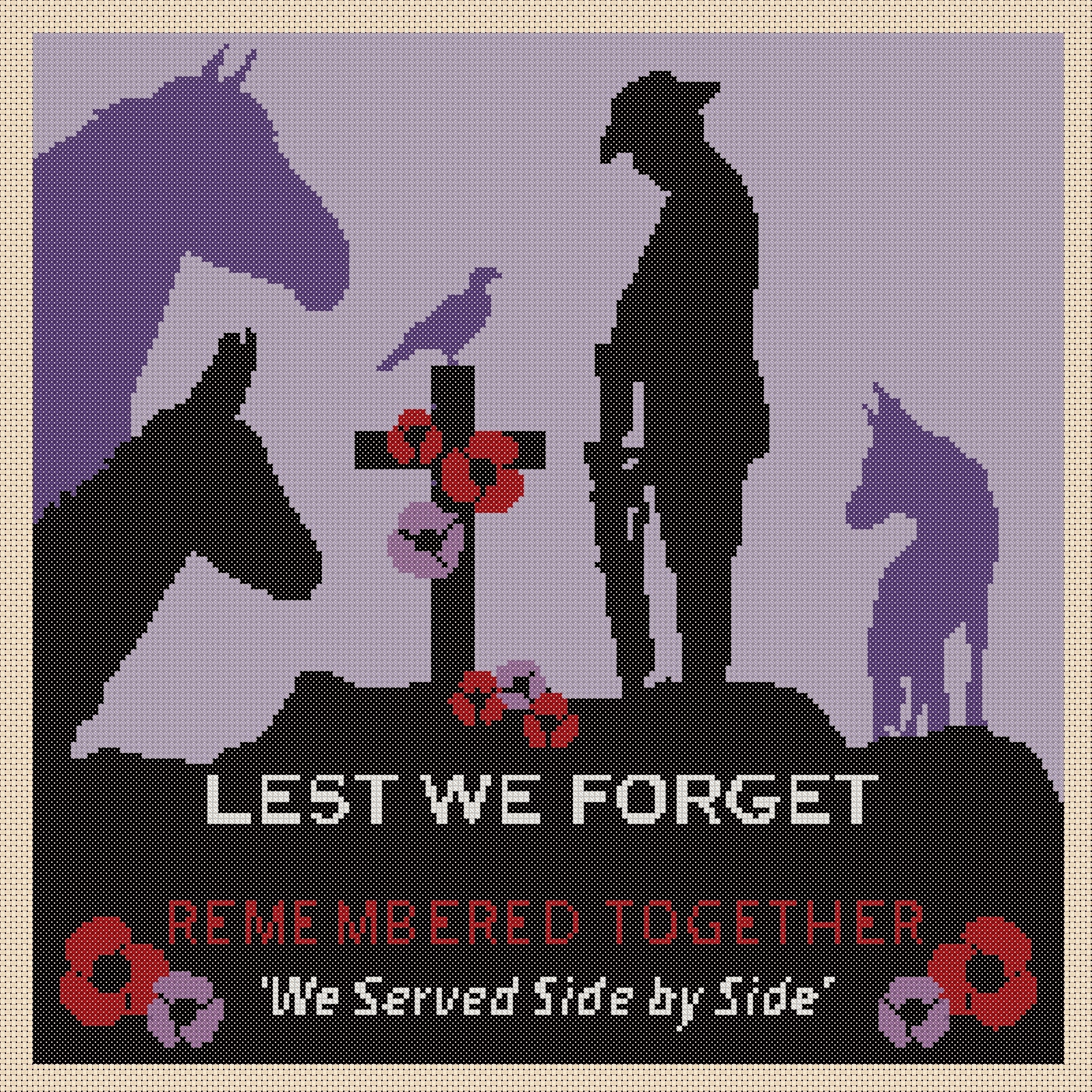 Cross Stitch Chart Lest We Forget Remembrance War Animals 452 - Etsy Cross Stitch Chart Lest We Forget Remembrance War Animals 452 - Etsy