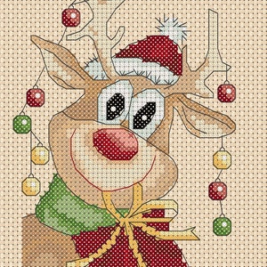 Grille de point de croix renne de Noël 2 projets parfaits pour les cartes de Noël