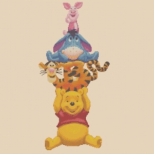 cross stitch chart Winnie the Pooh and Friends Pyramid