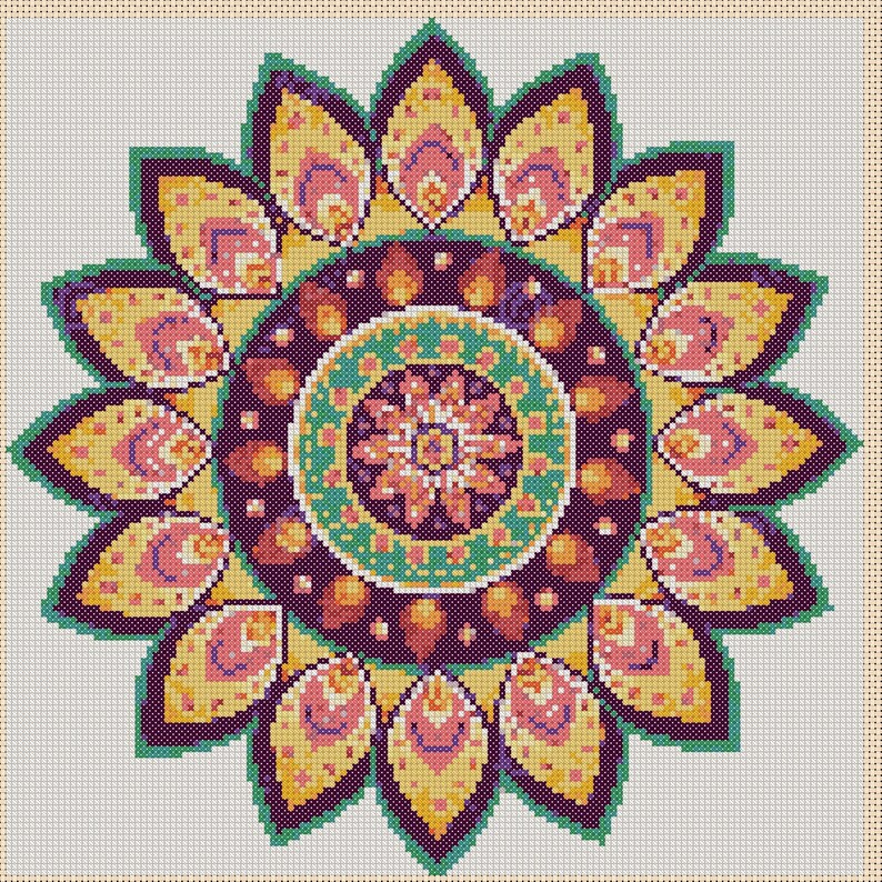 Download Cross stitch chart mandala no. 420 YY | Etsy