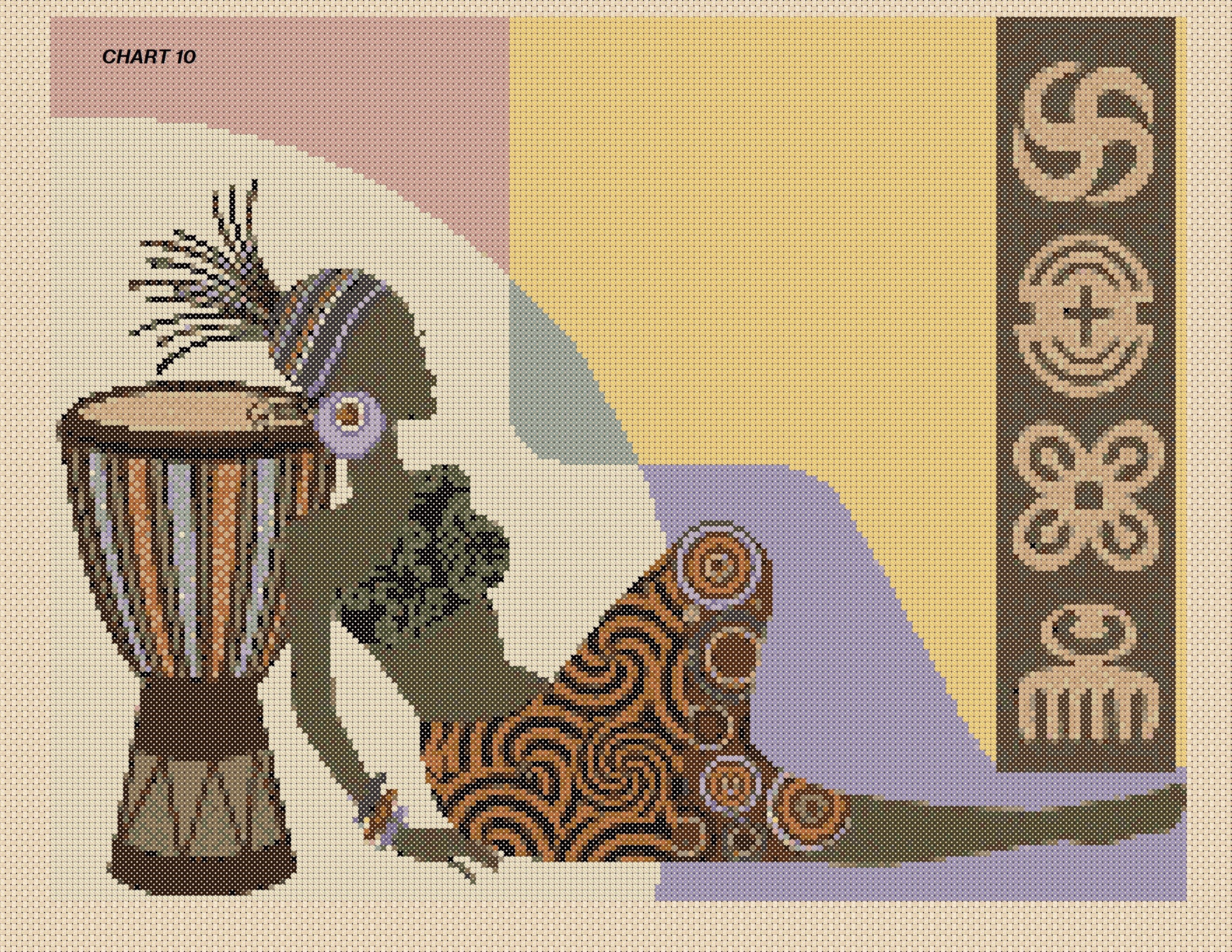 cross stitch chart African Tribal Lady of Elegance no 426-18