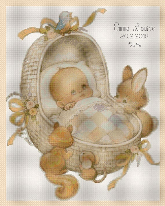 /'A Home Delivery!/' Birth Sampler Cross Stitch Chart only