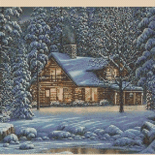 Log Cabin Cross Stitch Pattern - Etsy