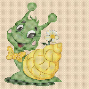 cross stitch chart Robo The snail