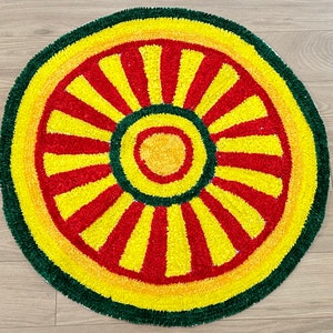 Ethnic rangoli mat 3 feet/ pooja mat/ decor mat/ festive/ Diwali/ Dusshera/ rangoli