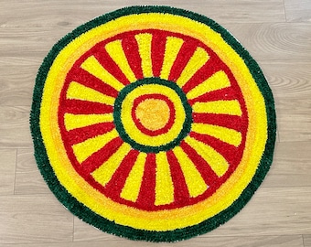 Ethnic rangoli mat 3 feet/ pooja mat/ decor mat/ festive/ Diwali/ Dusshera/ rangoli