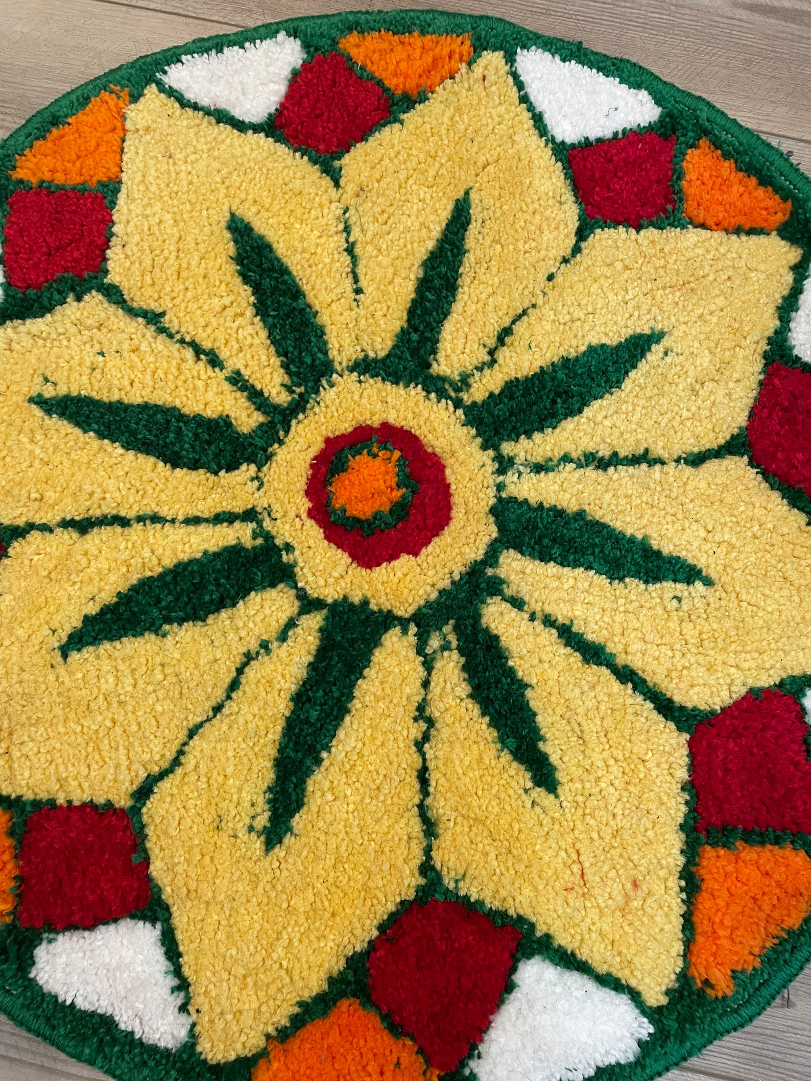 Ethnic Rangoli Mat 21.5/ Pooja Mat/ Decor Mat/ Festive/ Etsy