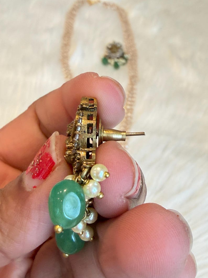 Rice Pearls Multi-strand Temple Necklace Set With Lakshmi ...