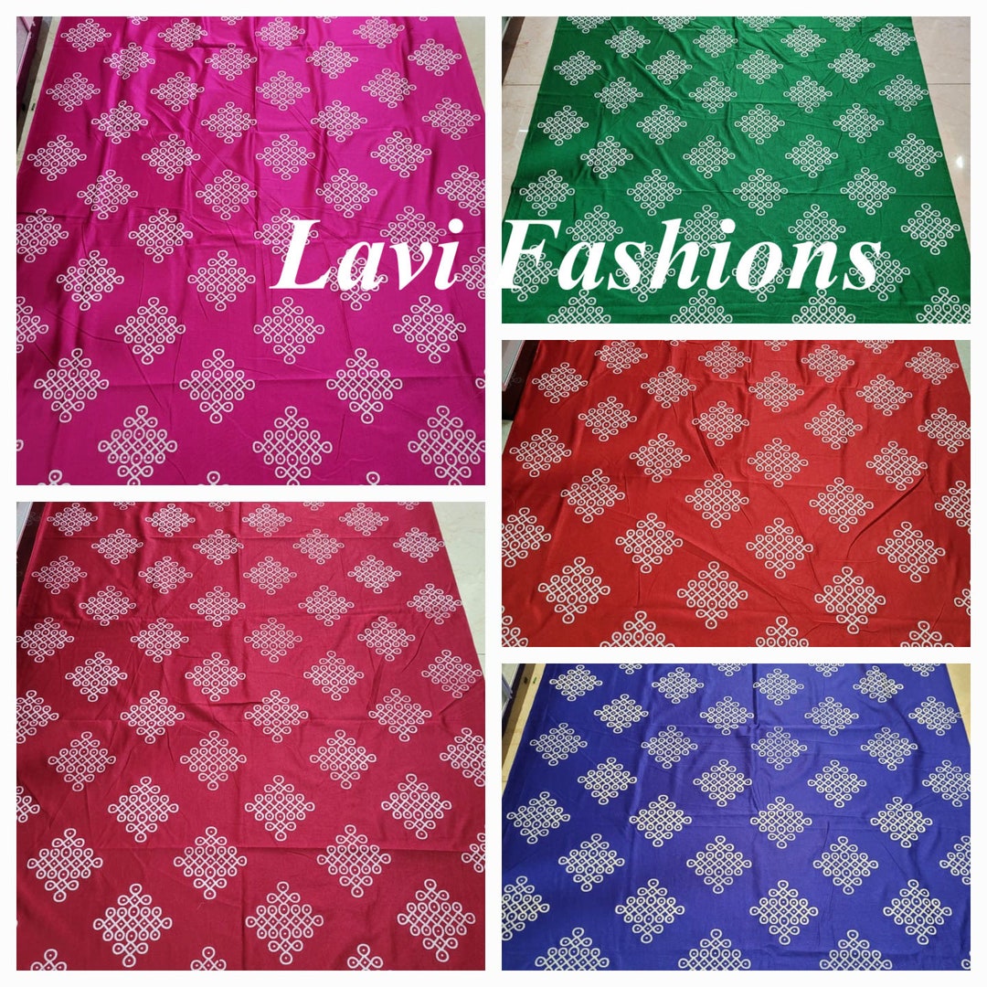 1 Ethnic Crushed Satin 3D Printed Fabric Kollam Backdrop Cloth/ Back