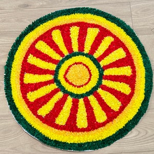 Ethnic rangoli mat 2feet/ pooja mat/ decor mat/ festive/ Diwali/ Dusshera/ rangoli