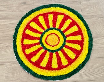 Ethnic rangoli mat 2feet/ pooja mat/ decor mat/ festive/ Diwali/ Dusshera/ rangoli