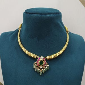 Jadau Kundan Neckpiece in Kanti Style | Classic Indian Jewelry | Traditional Choker Necklace