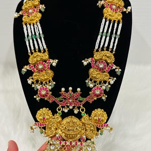 Indian Bridal Long Necklace in Jadau Kundan | Wedding Jewelry for Bride | Ethnic Statement Necklace