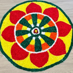 Ethnic rangoli mat 3 feet/ pooja mat/ decor mat/ festive/ Diwali/ Dusshera/ rangoli