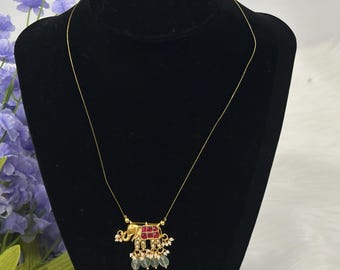 Jadau Kundan Invisible Chain Necklace - Etsy