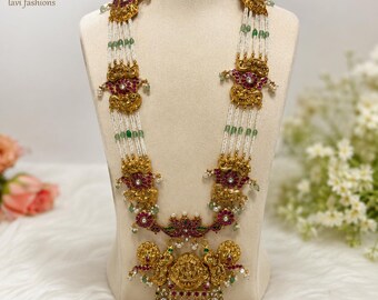 Indian Bridal Long Necklace in Jadau Kundan | Wedding Jewelry for Bride | Ethnic Statement Necklace