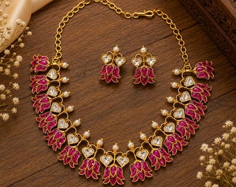 Jadau Kundan Necklace With Earrings