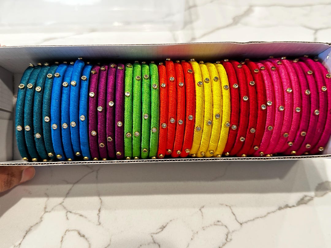 2.6 Size Silk Thread 4 Bangle Set( 9 Sets) / Bangles for Gifting ...