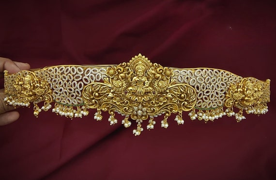 Adult Ethnic Antique gold finish waist belt/ festive/ casual/ wedding/  party wear/ Saree jewelry/ hip belt/ vaddanam