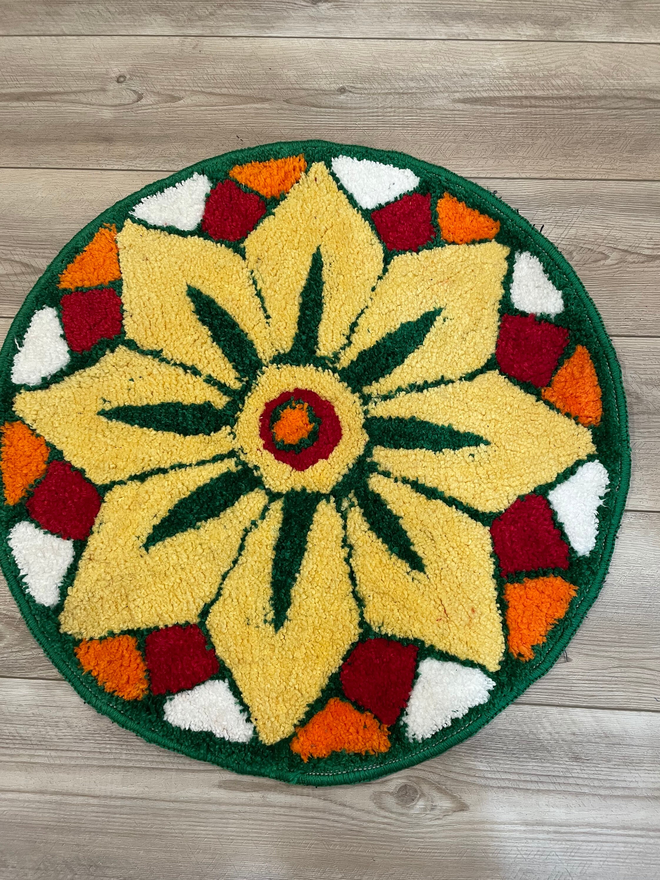 Ethnic Rangoli Mat 21.5/ Pooja Mat/ Decor Mat/ Festive/ Etsy