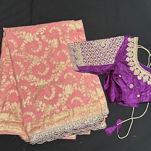Georgette Saree With Stitched Blouse