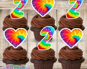 Tie Dye Cake Topper Etsy