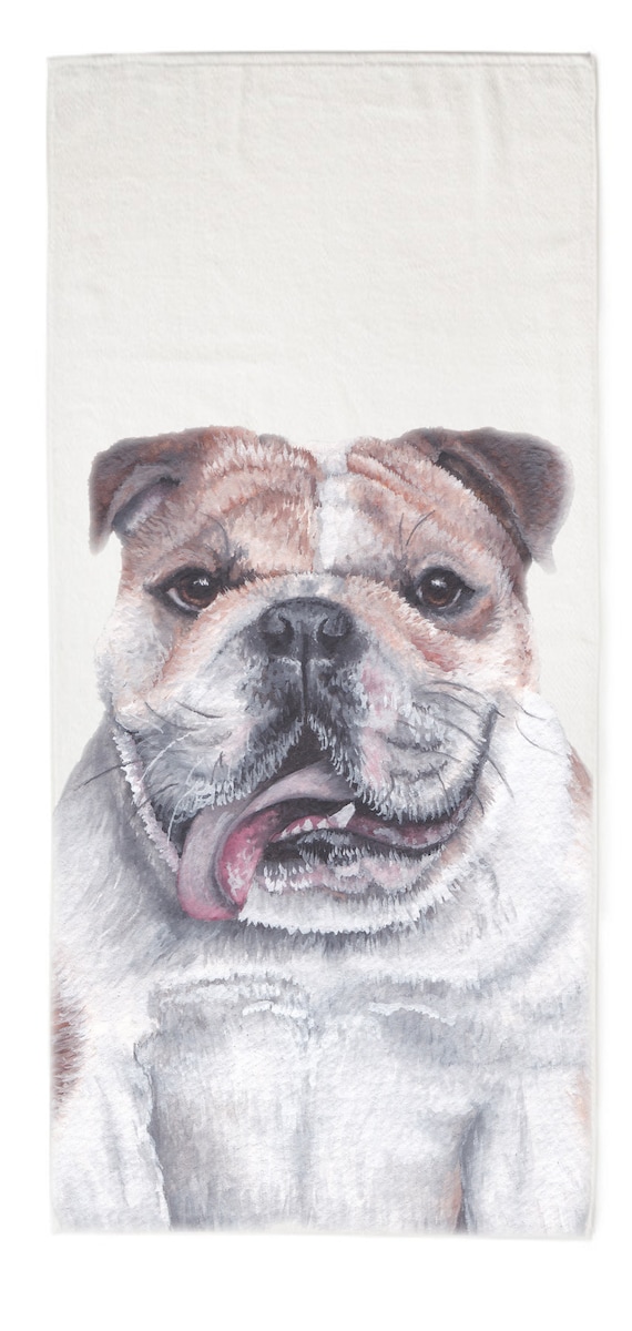 english bulldog beach towel