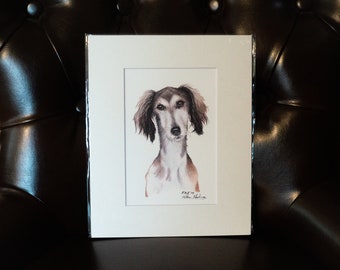 Saluki Signed and Matted Print