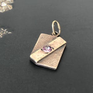 Vintage USSR pendant small made of 875 silver with a stone