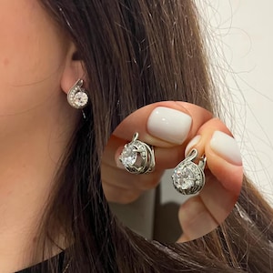 Vintage USSR Pair Of Silver 925 Earrings