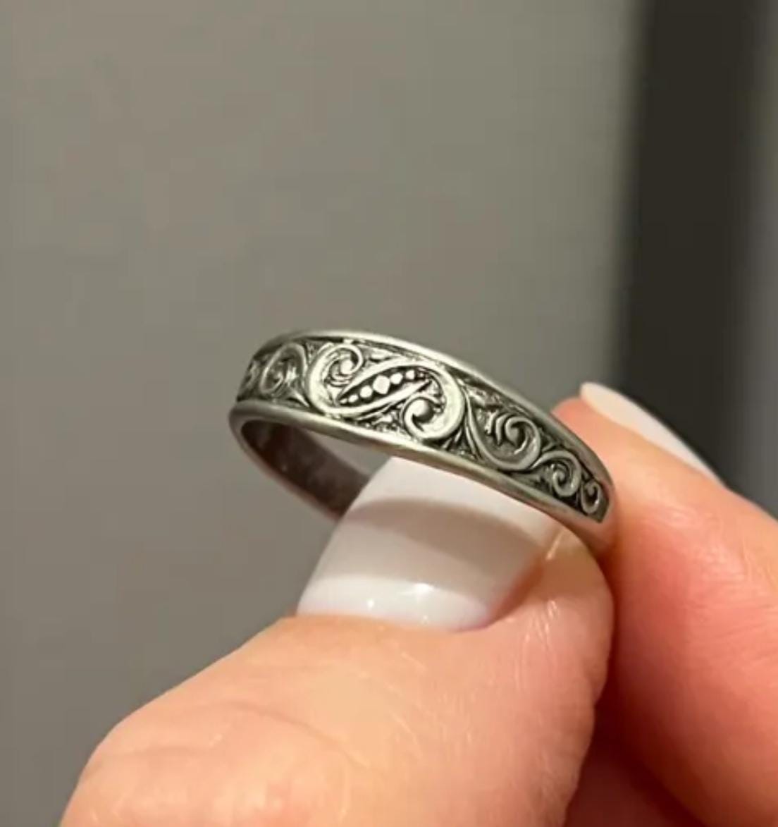 Bague Chevalière Argent Massif - Taille 55 - Décor Cristaux/diamants - Bijou Vintage Occasion Parfait état