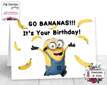 Minion Birthday Card Etsy