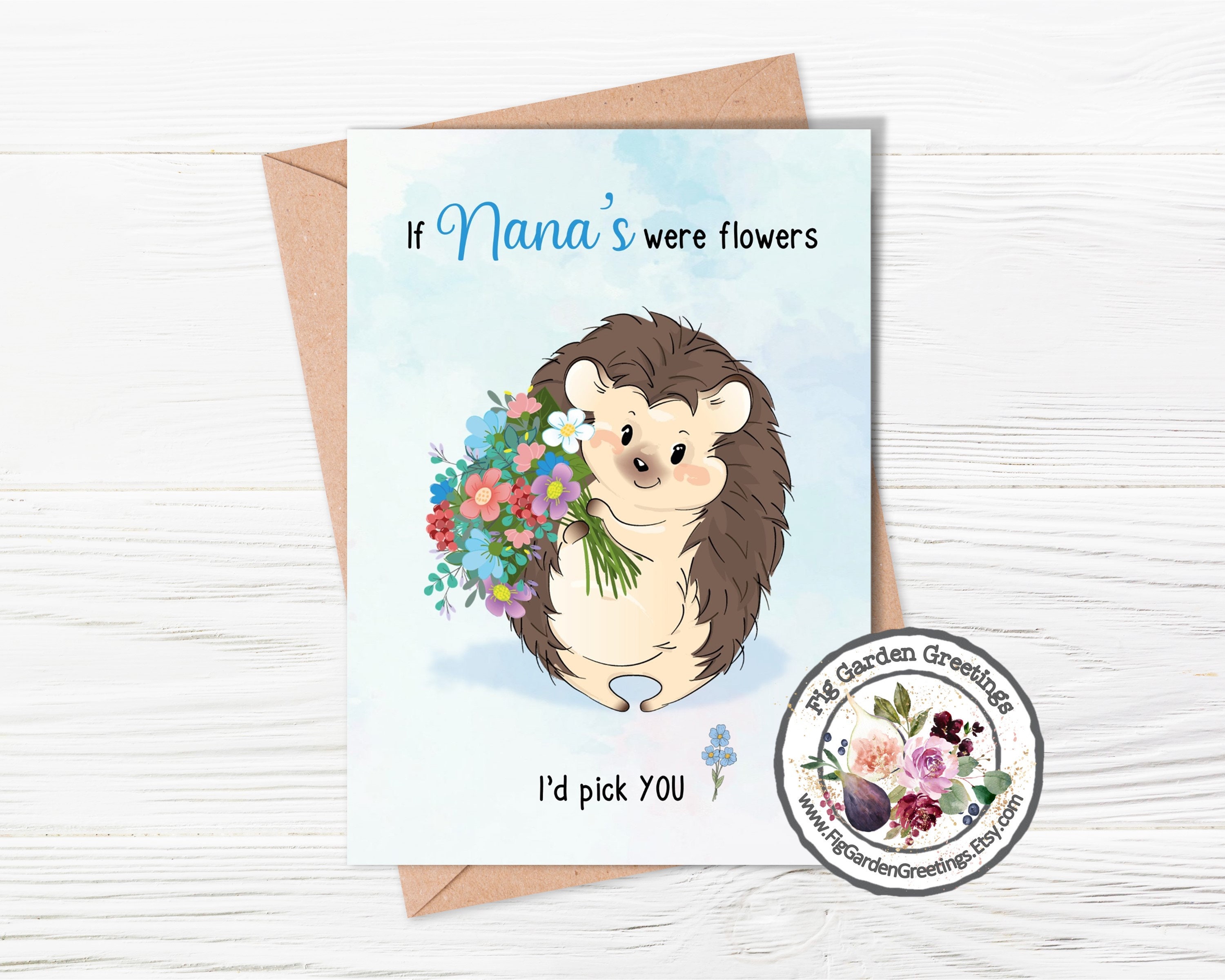 Printable Nana Birthday Card, Personalized Thinking of You Note for ...
