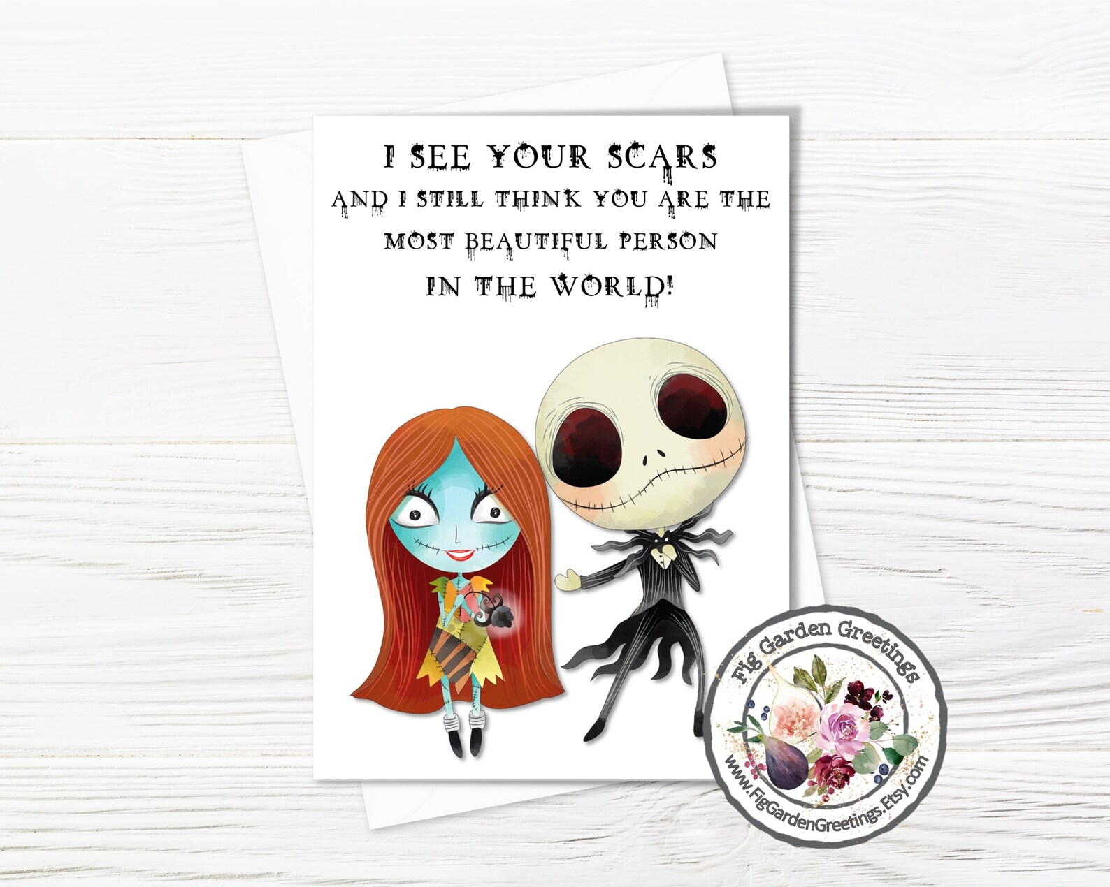 Printable Jack and Sally I See Your Scars Card Inspirational | Etsy
