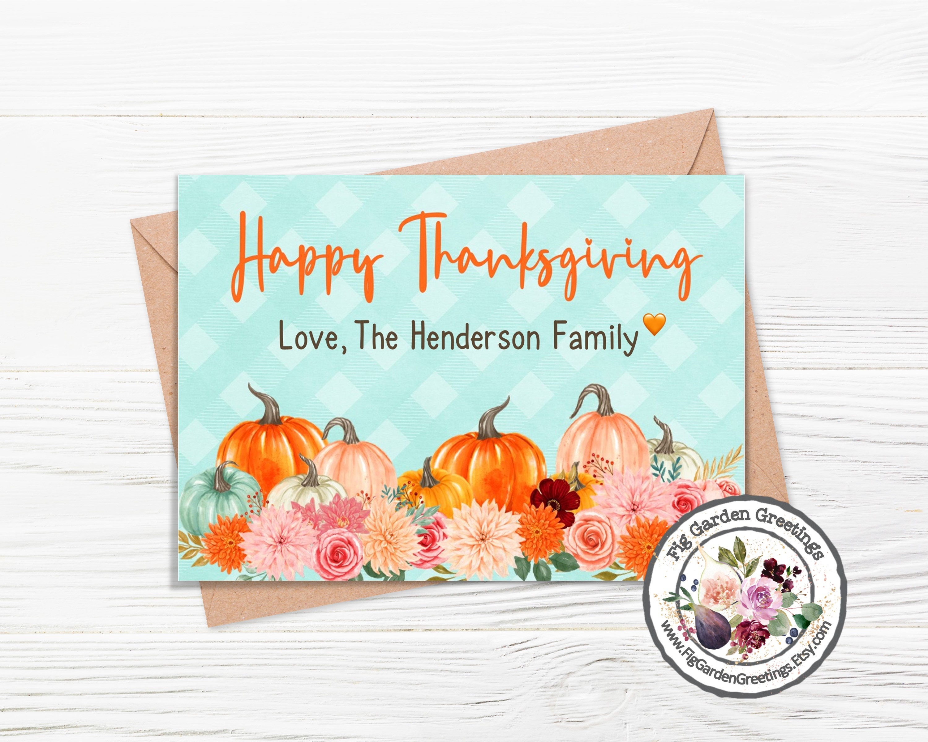 Personalized Thanksgiving Card Printable Thanksgiving - Etsy