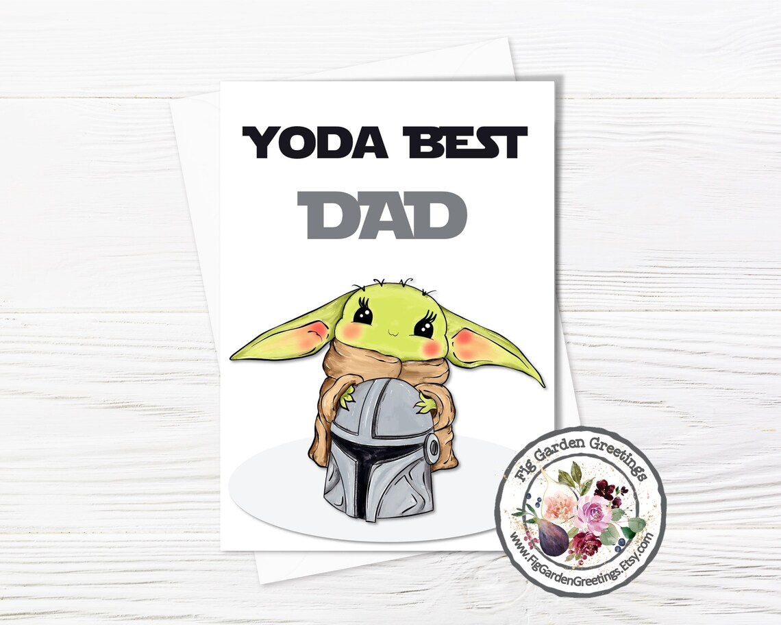Baby Yoda Father's Day Card Printable Star Wars Yoda BEST Etsy
