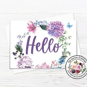 Hello Note Card Hello Note Card - Printable Card - Friend Card - Grief Card - Divorce ...