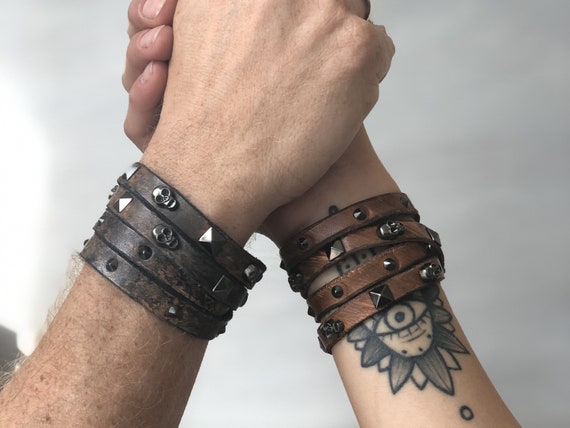 Full grain leather bracelet deals