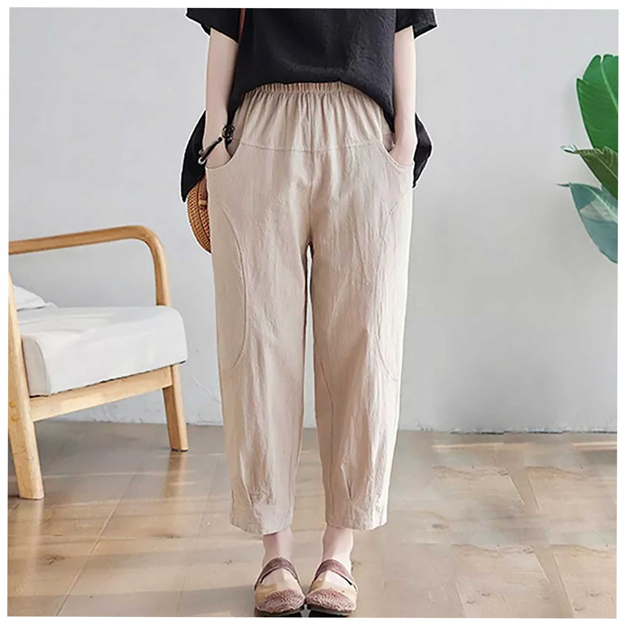 Summer Simple Style Solid Color Female Ankle-length Pants | Etsy
