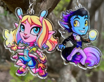 Chibi Mariposa and the Galaxy Man 2.5in. Acrylic Charms (FREE 1in. Button with every purchase)