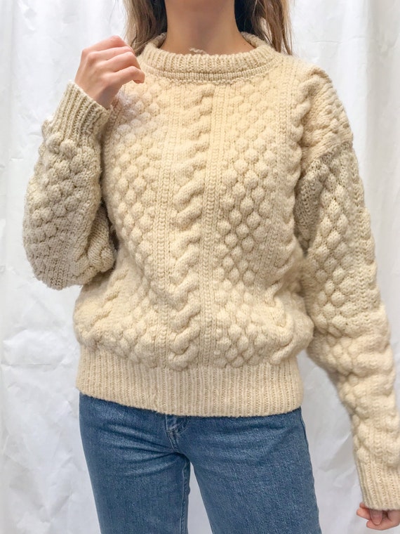 Vintage popcorn knit wool jumper