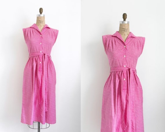 Vintage Laura Ashley pink gingham dress