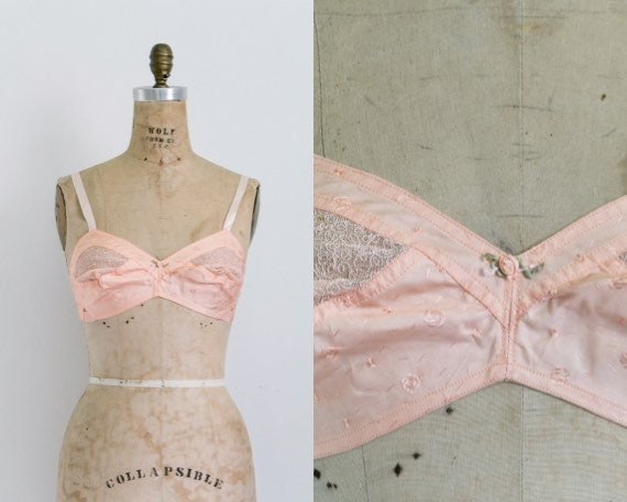 Vintage 50s silk and satin bra
