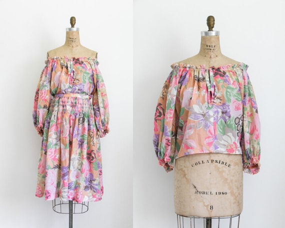 Vintage tropical skirt co-ord