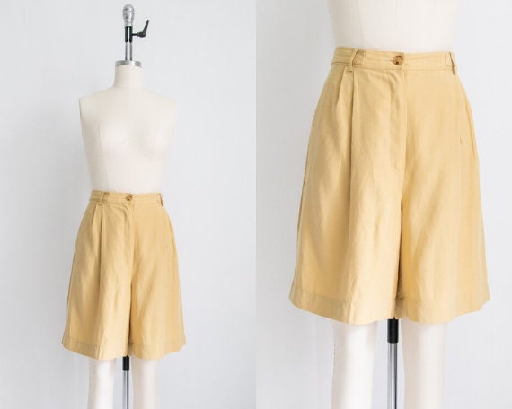 Vintage linen blend bermuda shorts (31w)